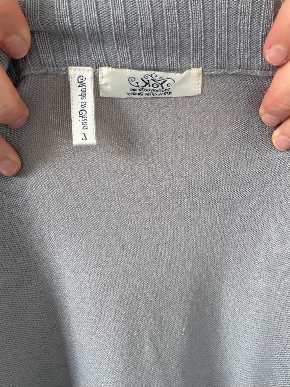 Yoki Gray Ribbed Zip-Up Knit Jacket - Picture 4 of 4